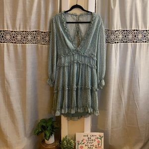Trendy printed, backless dress